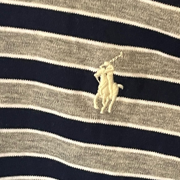 Ralph Lauren Men's Polo Shirt - navy blue and White Stripes - Picture 2 of 3